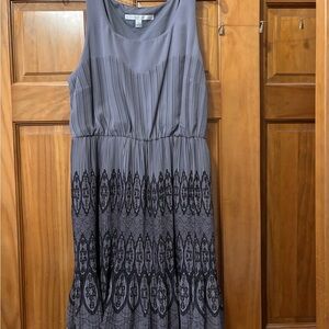 LC Lauren Conrad Charcoal Sleeveless Midi Dress